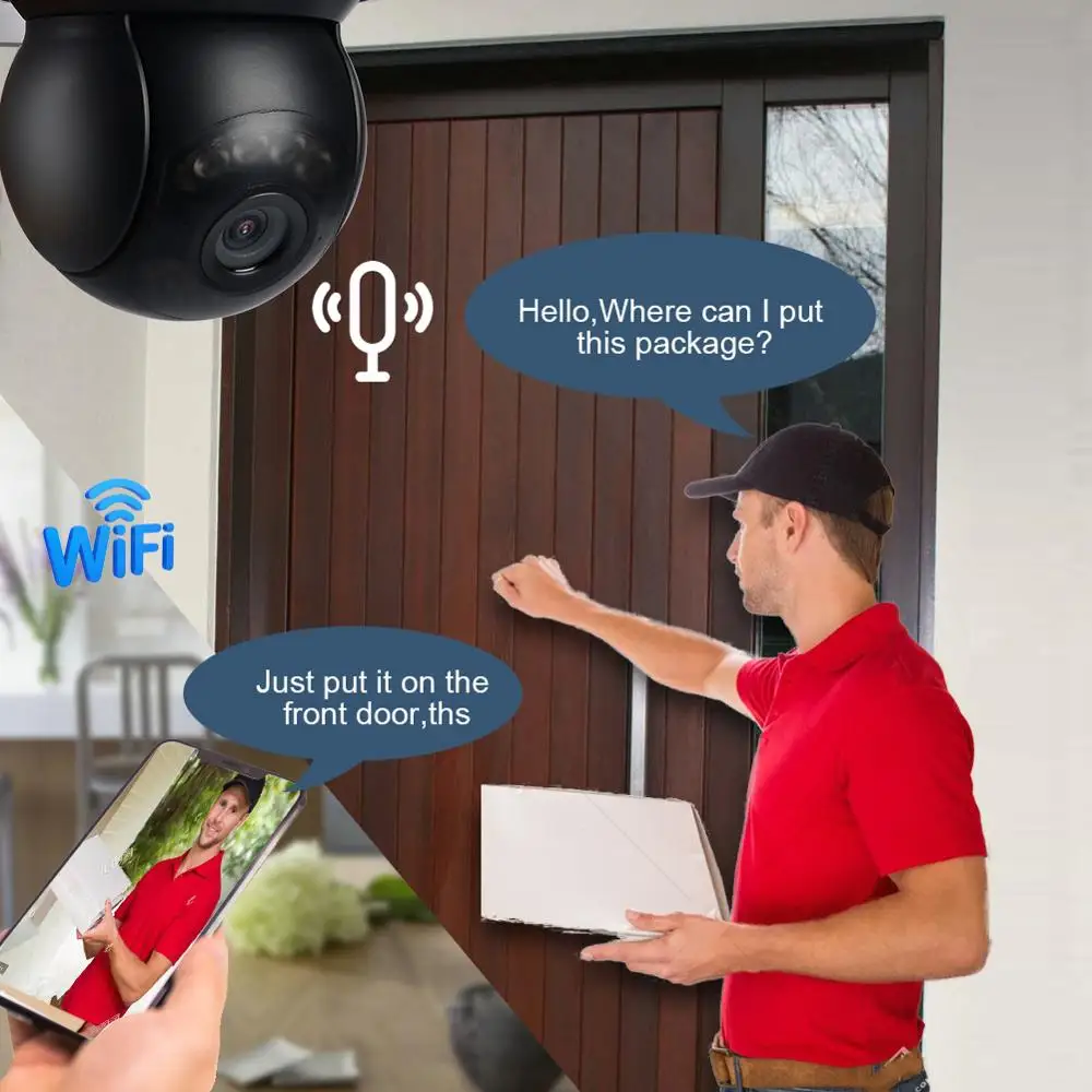 ZJUXIN 3MP Беспроводной PTZ Скорость купольная IP камера AI Камера Открытый Wi Fi