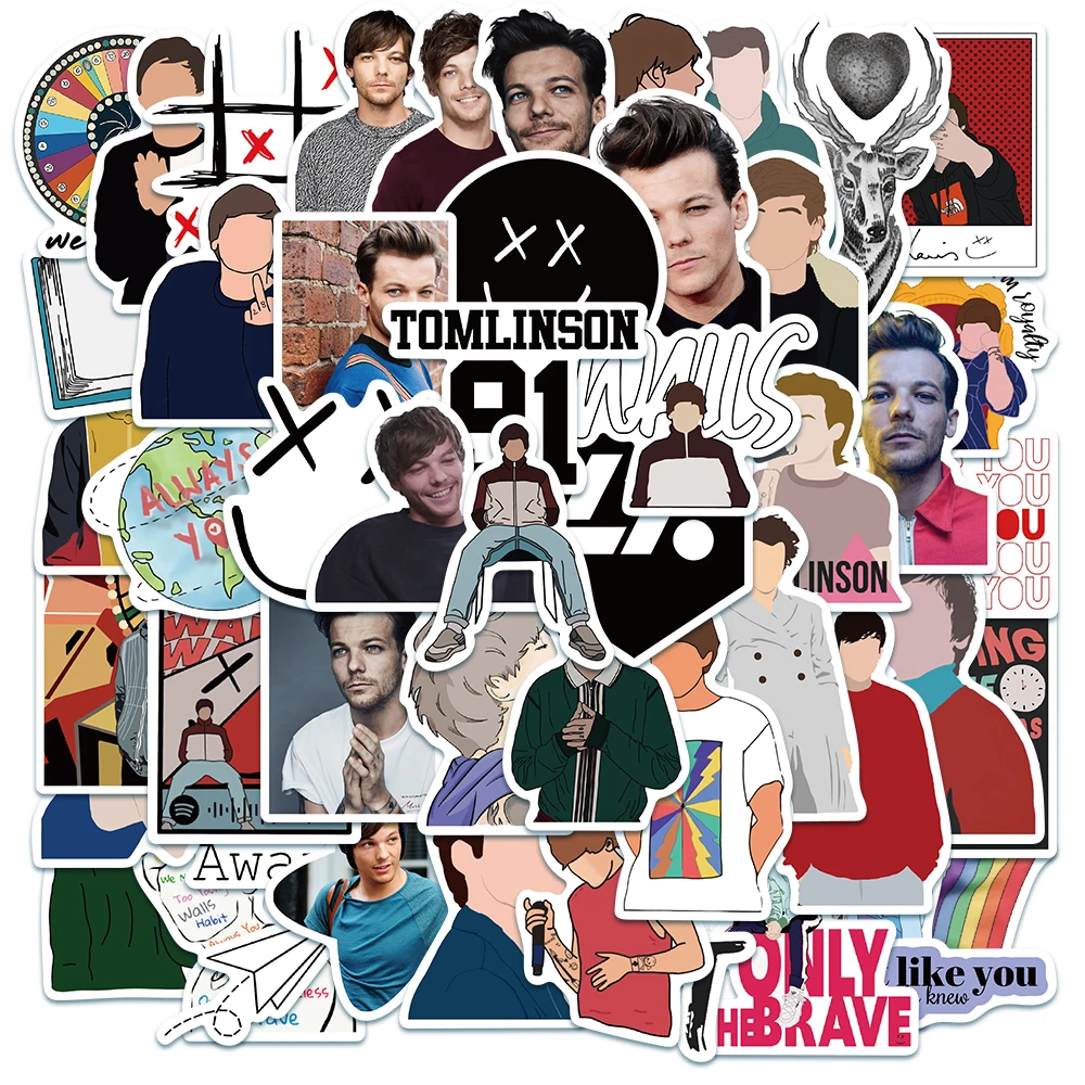 Pegatinas impermeables de Singer Louis Tomlinson, 10/25/50 Uds., para port&aacute;til, equipaje, Guaitar, monopat&iacute;n de juguete-5