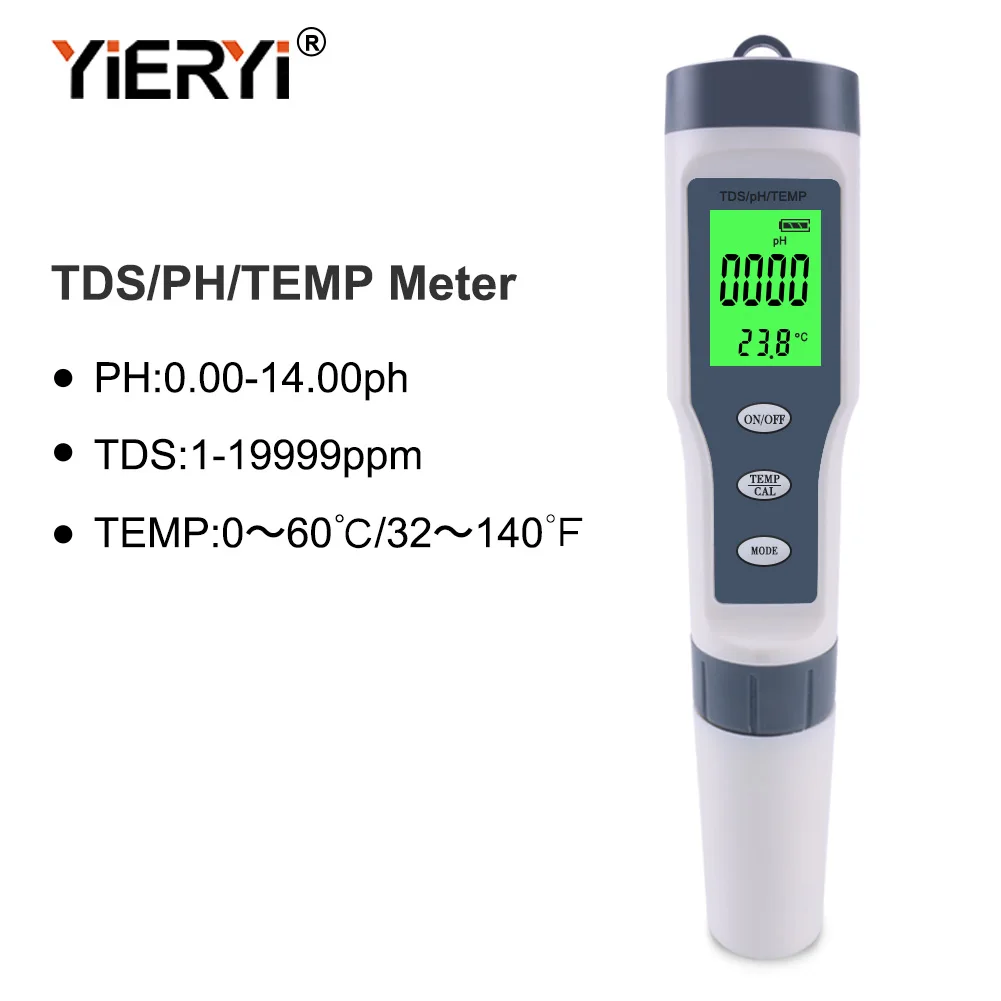 TDS рН-метр PH/TDS/EC/измеритель температуры Цифровой Измеритель Качества Воды Тестер для бассейнов, питьевой воды, аквариумов