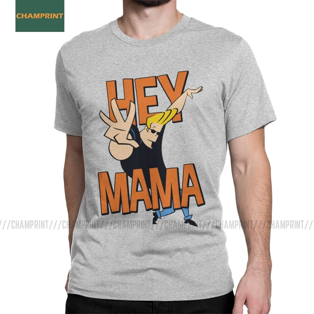 

Johnny Bravo T Shirt Men's 100% Cotton Fun T-Shirt Round Neck Pretty 90s Cartoons Pop Glasses Cartoon Tee Shirt Short Sleeve