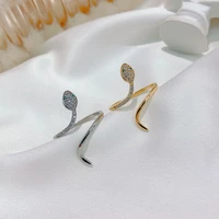 2021 new design zircon snake shape open womens ring fashion exaggeration jewelry luxury wedding party girls unusual rings