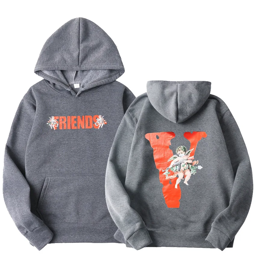 

New 2021 VLONE FRIENDS Angel Big v printed Hoodie Fashion Pullover Sweatshirt Unisex Sweater High Quality Casual Top