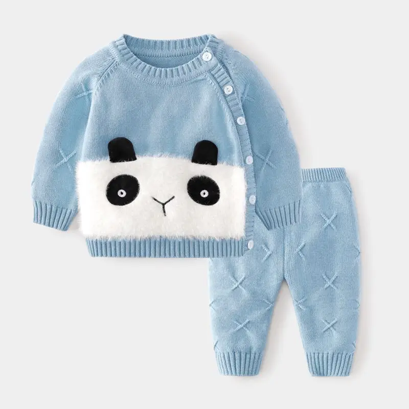 Костюм со свитером на весну и осень кардиган для новорожденных детский трикотаж