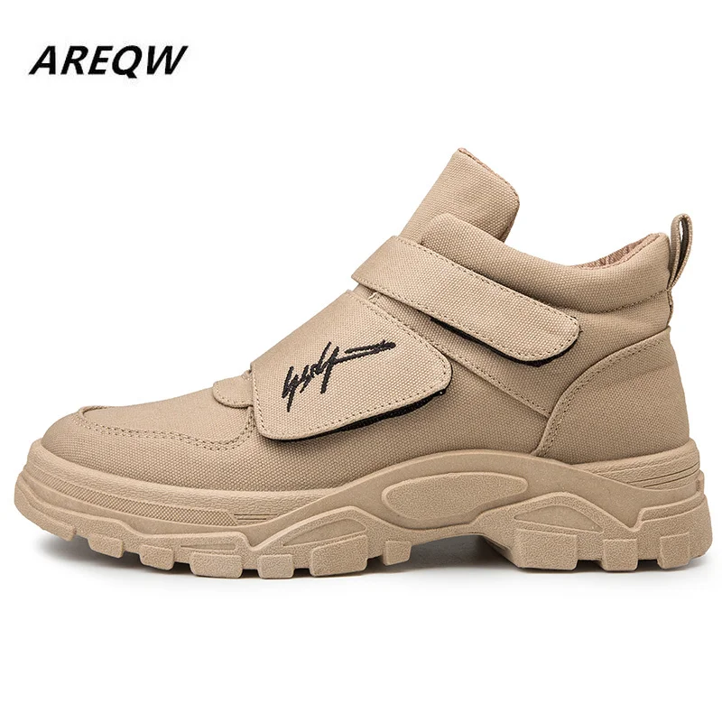 2019 Hot Men Shoes Fashion Autumn Winter Leather Footwear for Man New High Top Canvas Casual Sneakers | Обувь