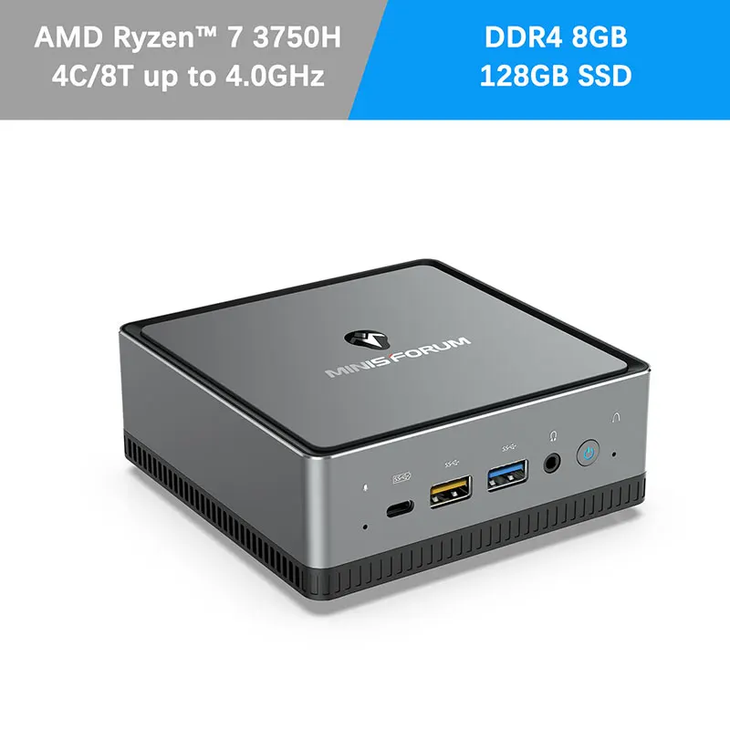 MINISFORUM Mini PC UM700 AMD Ryzen 7 3750H CPU Desktop Computer with DDR4 16GB RAM 512GB PCIe SSD DisplayPort HDMI Video Output