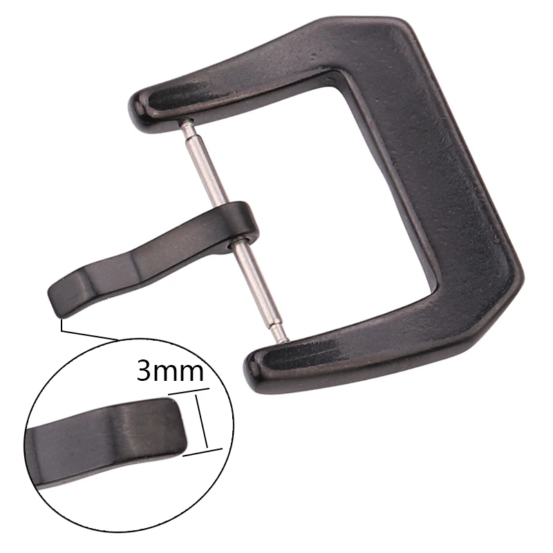 Metal Watch Buckle 18mm 20mm 22mm 24mm Men Watchband Strap Silver Black Brushed 316L Stainless Steel Clasp Accessories