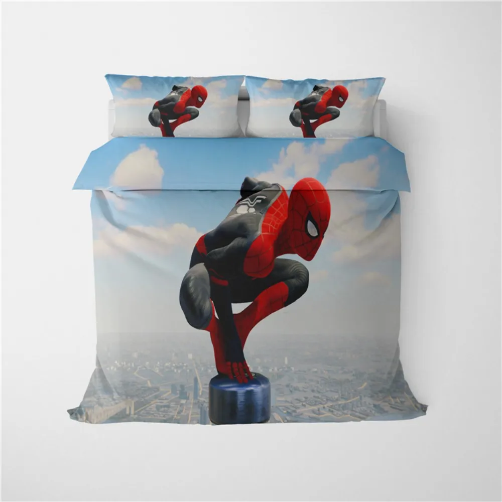 

Hot Disney Spiderman Print Bedding Set Cartoon Boy Bedroom Decor 3D Full Size Soft Duvet Quilt Cover Pillowcase Home Textile