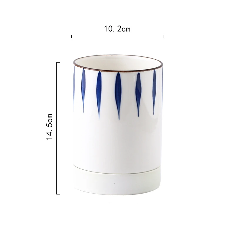 ceramic kitchen cutlery storage tube with drainer bottom gadgets tools organizer box accessories utensils conatiner holder jar free global shipping