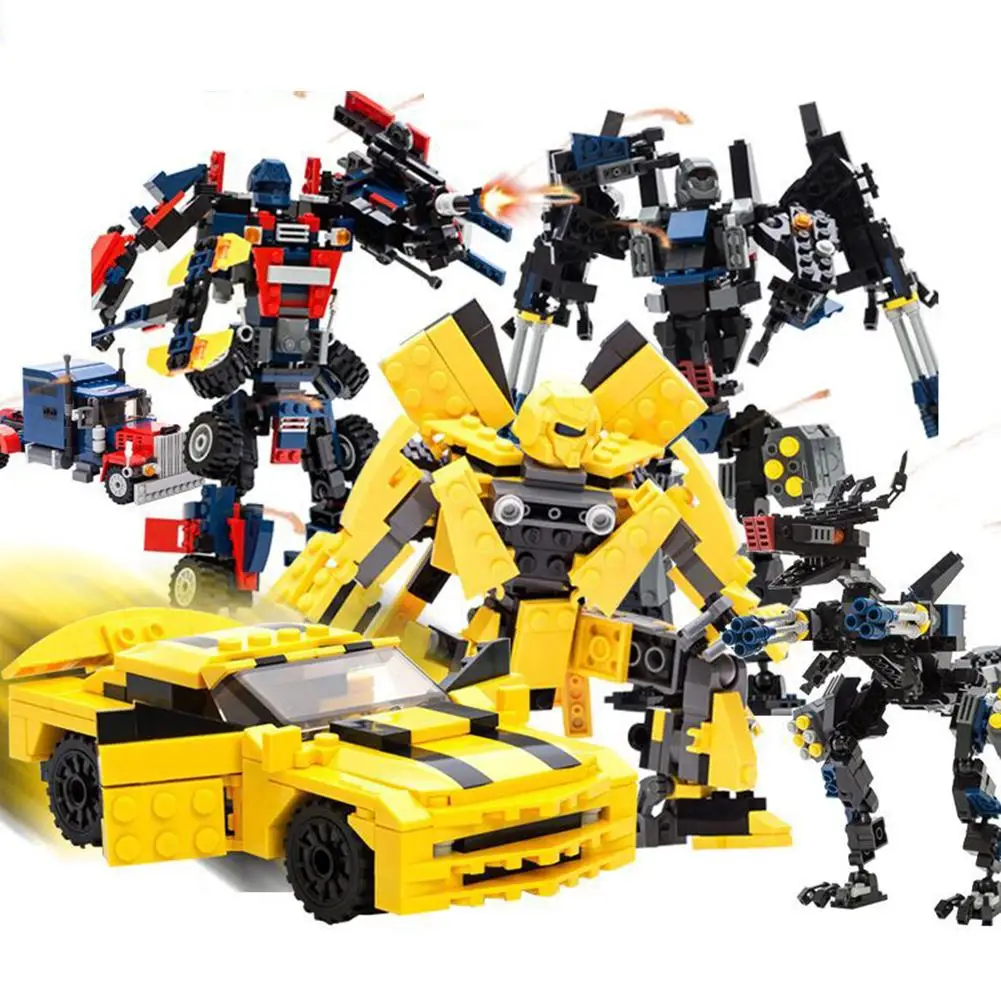 Динозавр воин фигурки строительные блоки игрушки Трансформация Робот Игрушки