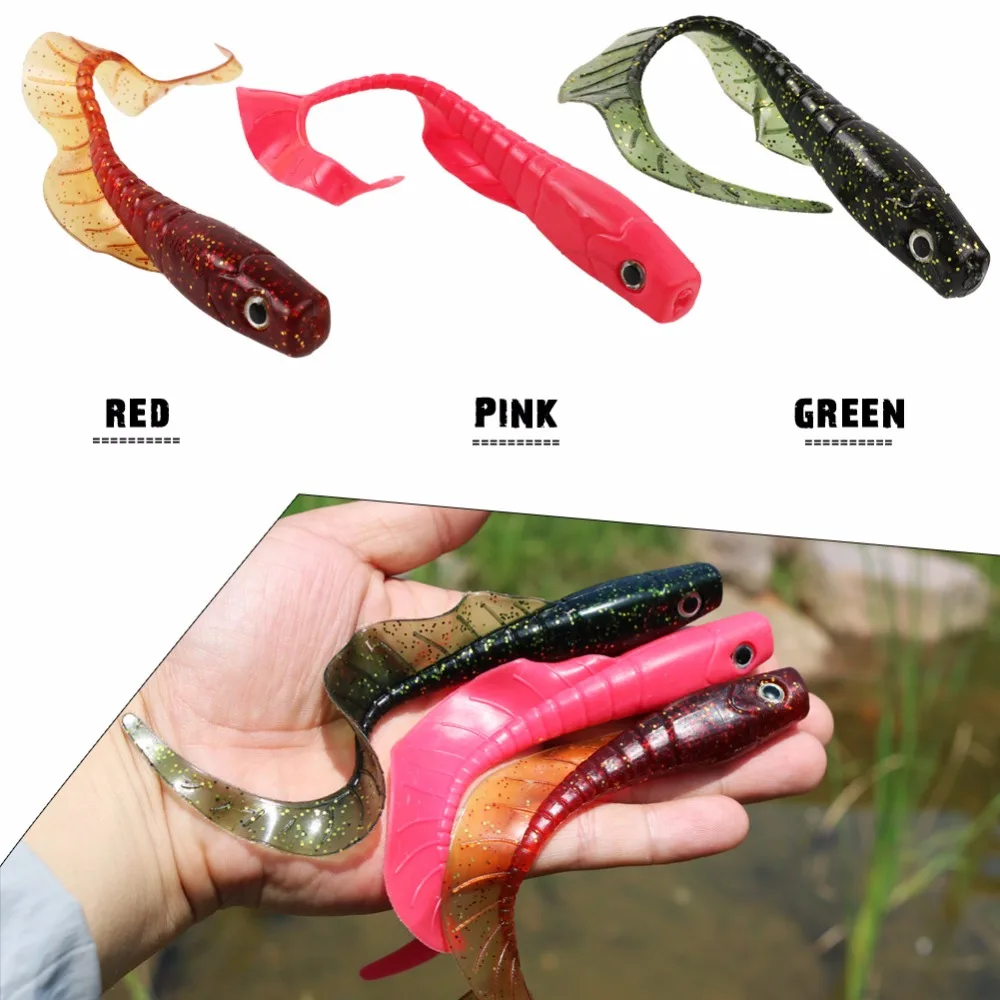 Sougayilang 6pcs/ Artificial Fishing Worm Lures Big Carp Lifelike Soft Baits Fake Bait Tackle |