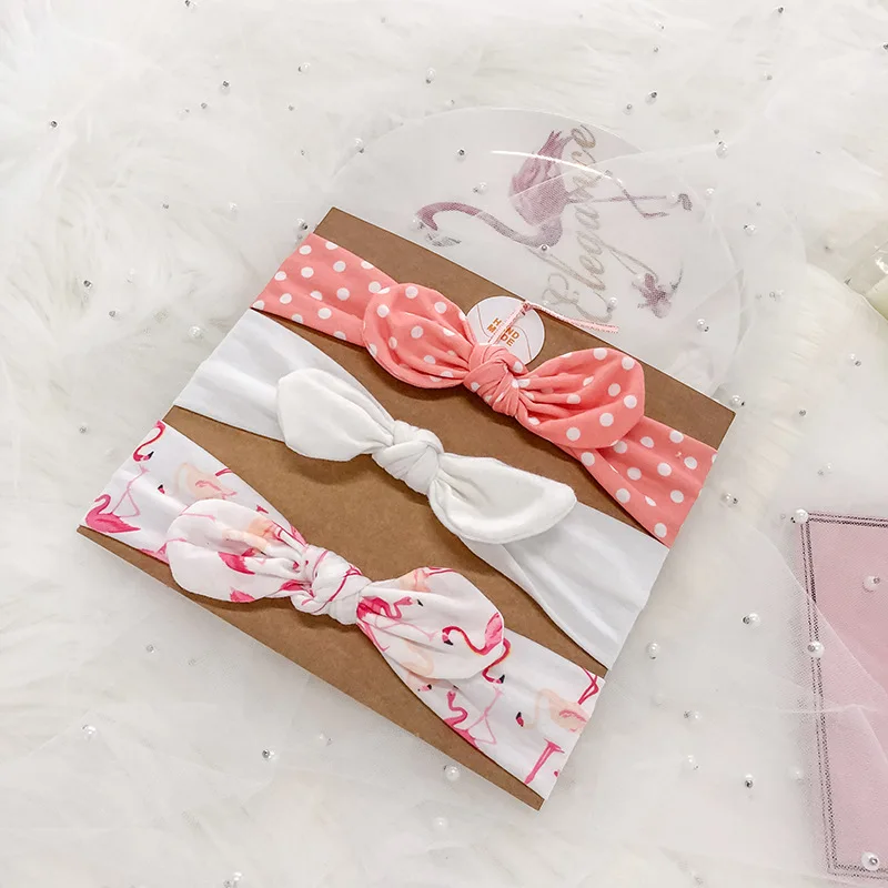 1 3Pc/Set Baby Headband For Girls Flower Rabbit Ear Baby Big Bows Turban Baby Hair Accessories For Children Girl Hairband - Цвет: 1