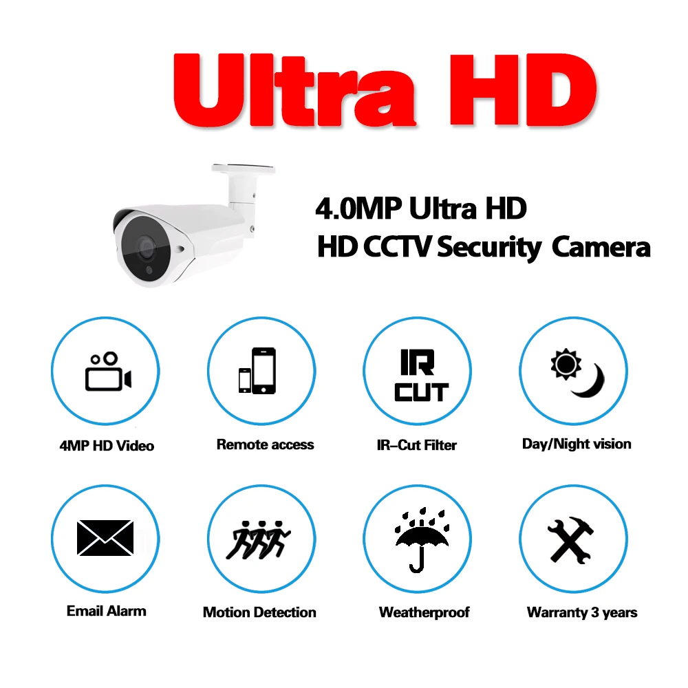 HCVAHDN HD SONY 3MP 4MP AHD камера видеонаблюдения для помещений и улицы Водонепроницаемая 40