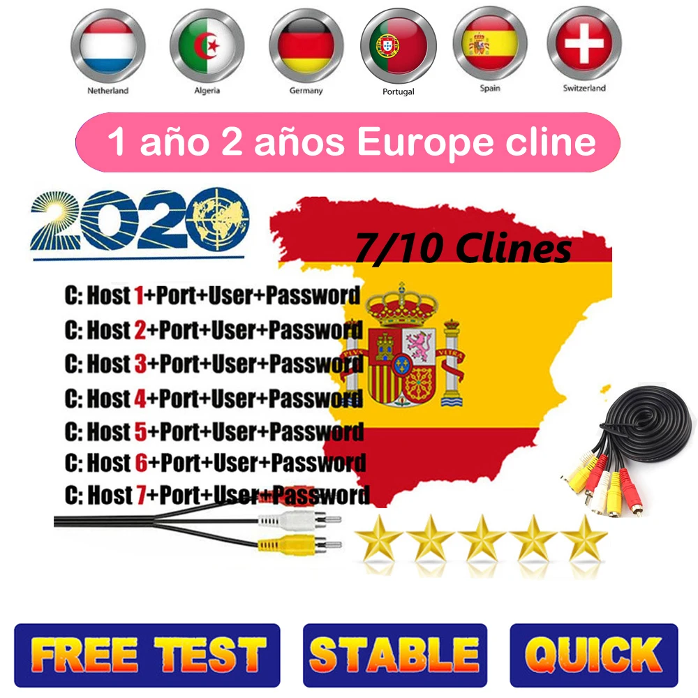 DVB S2 рецептор Cccam 7/10 clines для 1 года Испания Европа cline GTmedia V8 Nova V9 супер спутниковый