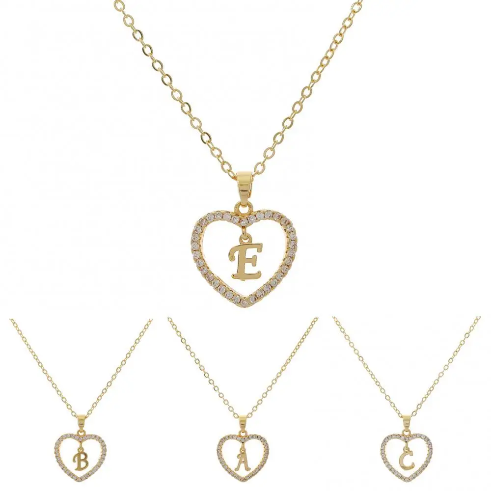 

50%HOT Women A to Z Capital Letter Heart Initial Pendant Necklace Jewelry Accessory