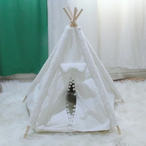 50CMx50CMx60CM Переносная палатка для собак вигвам для домашних животных складная палатка для кошек собачий питомник домик для щенков моющаяся Подушка содержит супер толстые коврики - Цвет: 50CMx50CMx60CM