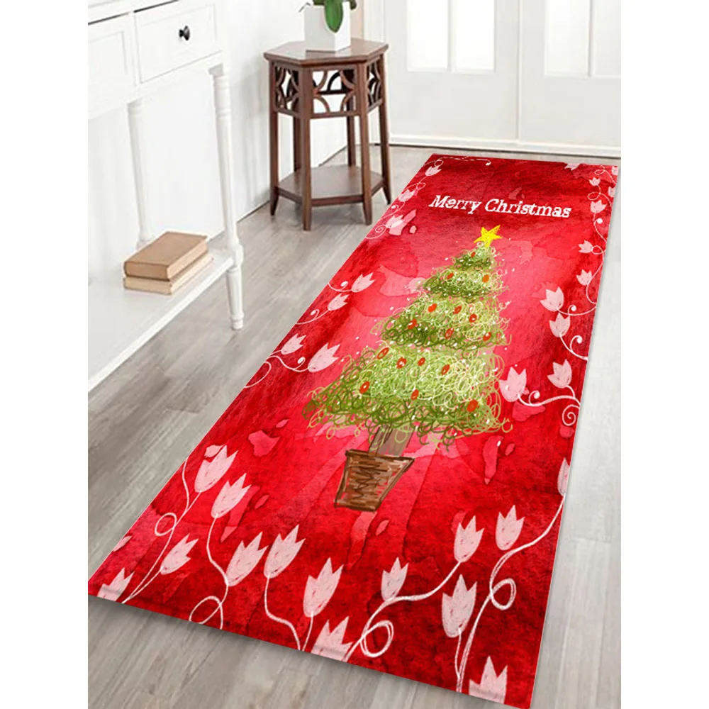 1Pc 3D Christmas Rug Santa Claus Print Rugs Waterproof Flannel Pads Home Floor Decor | Дом и сад