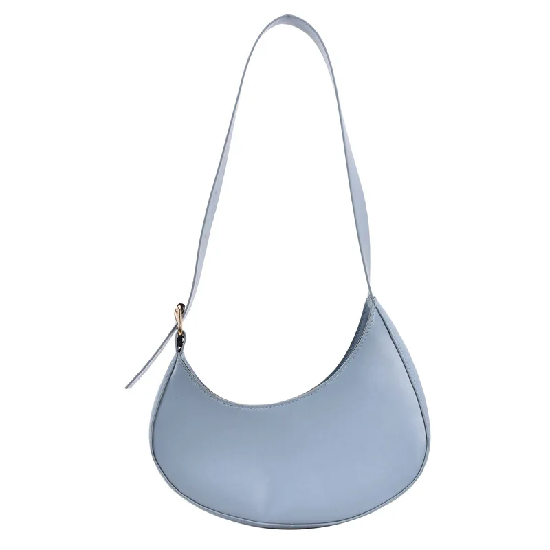 

Crescent Armpit Small Handbags For Women French Style Leather Shoulder Bag Clutch Bag Solid Color Fashion Vintage Tote Purse