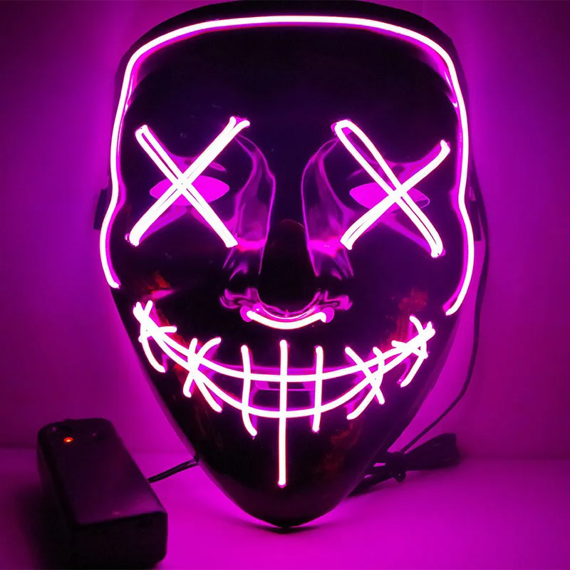 

1PCS Neon Mask leds Light Up The Purge Election Year Great be hilarious Masks Festival Cosplay Costume Supplies Glow In The Dark