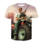 Мужская футболка GTA5 с 3D-принтом, летняя футболка с принтом Grand Theft Auto, интересная одежда, 2021