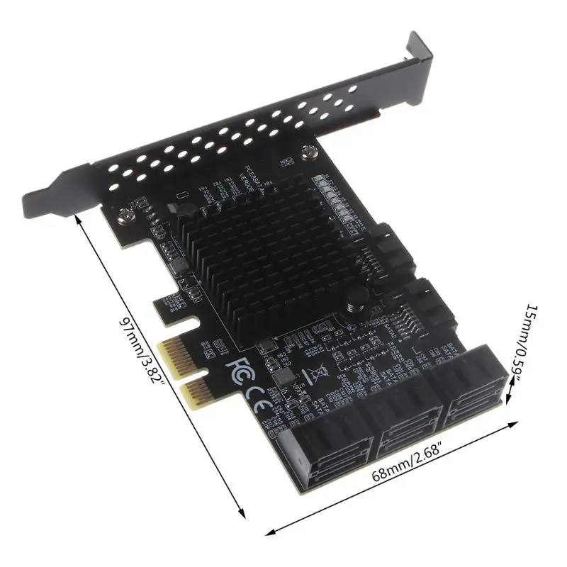 

9215+575 Chip 8 Ports SATA 3.0 to PCIe Expansion Card PCI Express SATA Adapter Converter with Bracket Driver for hdD