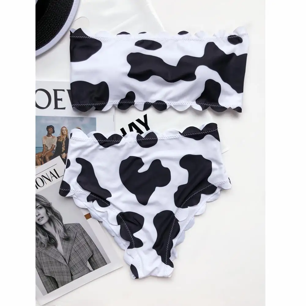 

Bandeau High Waist Bikinis 2021 Sexy Women Swimsuit Swimwear Female Print Thong Brazilian Bikini Set Biquini Bathing Suit