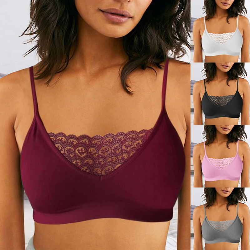 2020 Fashion Sexy Women Lace Vest Chest Cropped Tops Small Straps Elastic Cage Camisole Tank New Sports |
