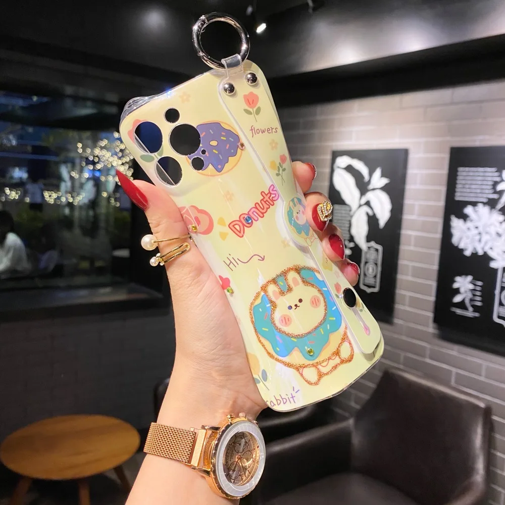 sumkeymi wrist strap cute animal blu ray cover phone case for iphone 11 12 7 8 plus mini pro max xs xr se2020 hand band cases free global shipping