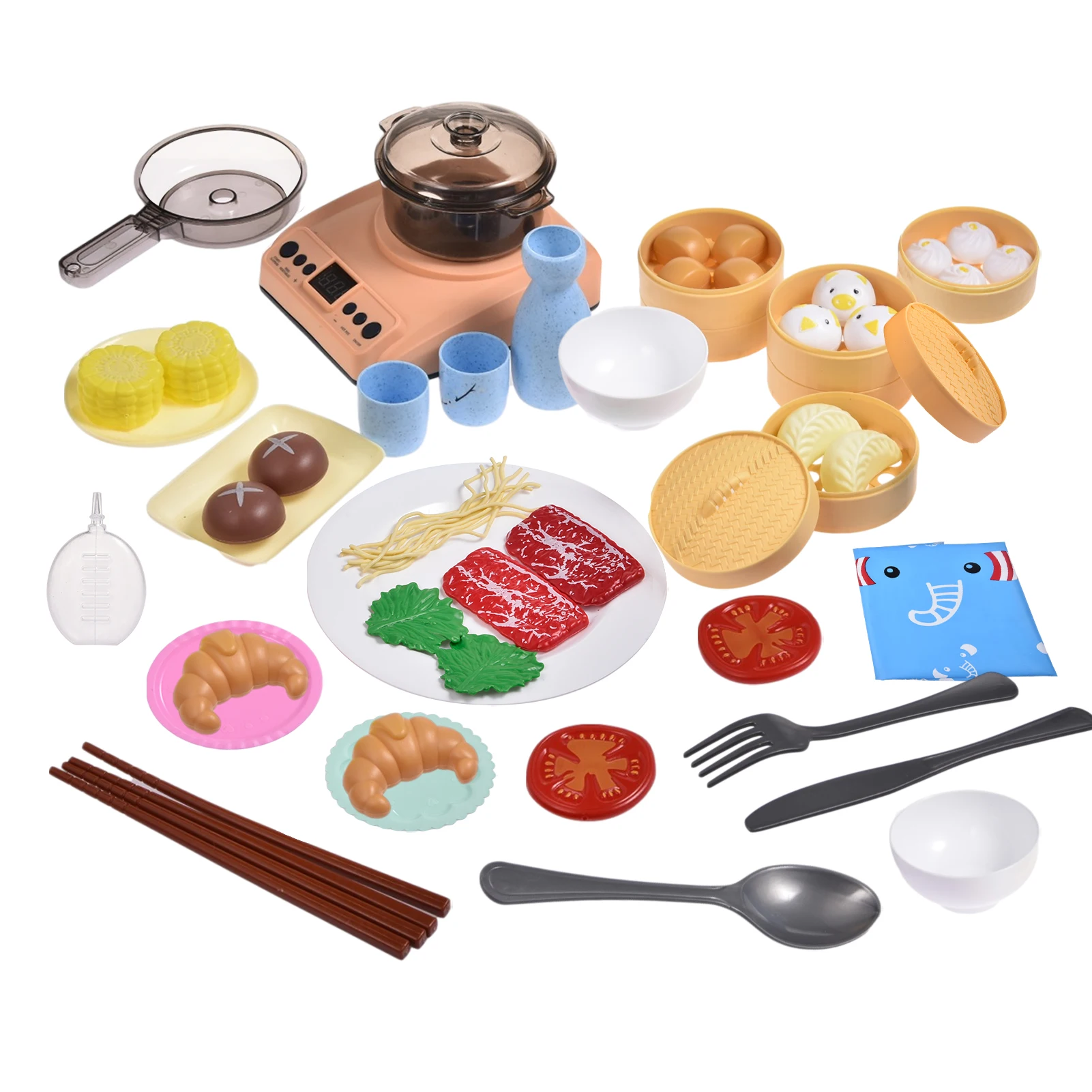 

54 шт. кухонная игрушка для ролевых домиков, пароварка из АБС-пластика, индукционная плита, игрушка, подарок для детей на день раннего развити...