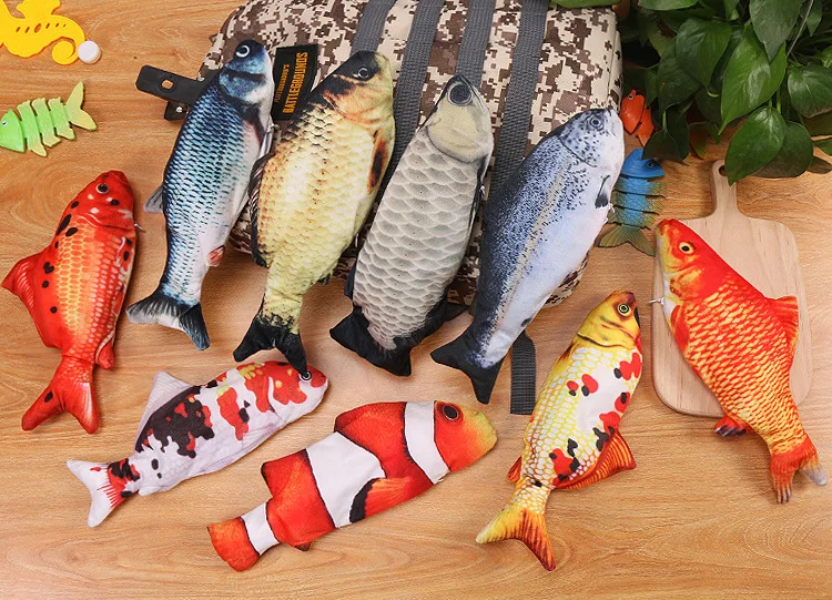 Движущаяся игрушка для рыбы QQQPET кошачья мята кота Реалистичная плюшевая