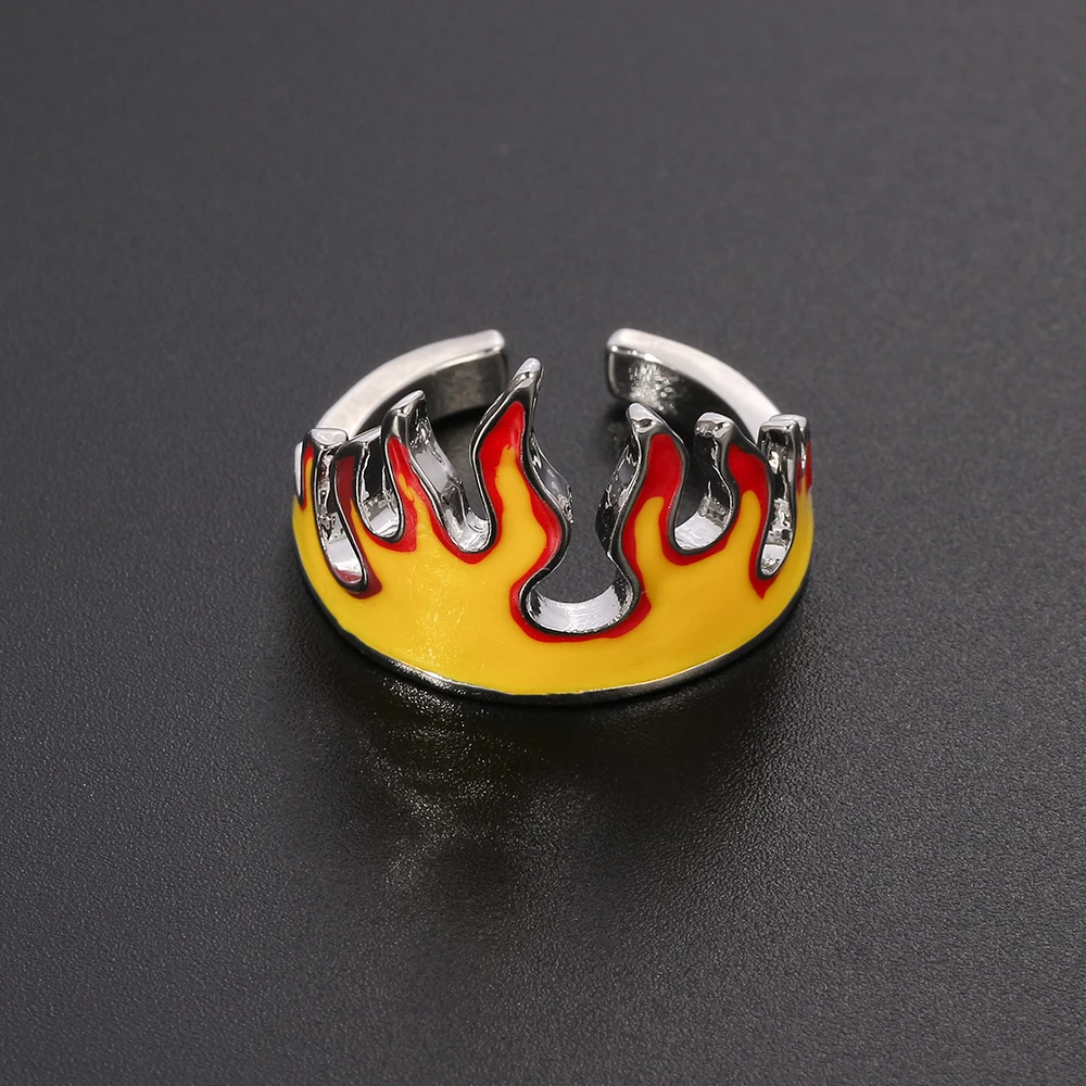 Женское кольцо в стиле хип-хоп открытое пламя демон убийца Rengoku Kyoujurou