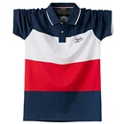 Мужская Летняя Повседневная хлопковая Футболка-поло бизнес мужские полосатые футболки высокого качества с короткими рукавами для мужчин рубашки размера плюс 6XL;GA577