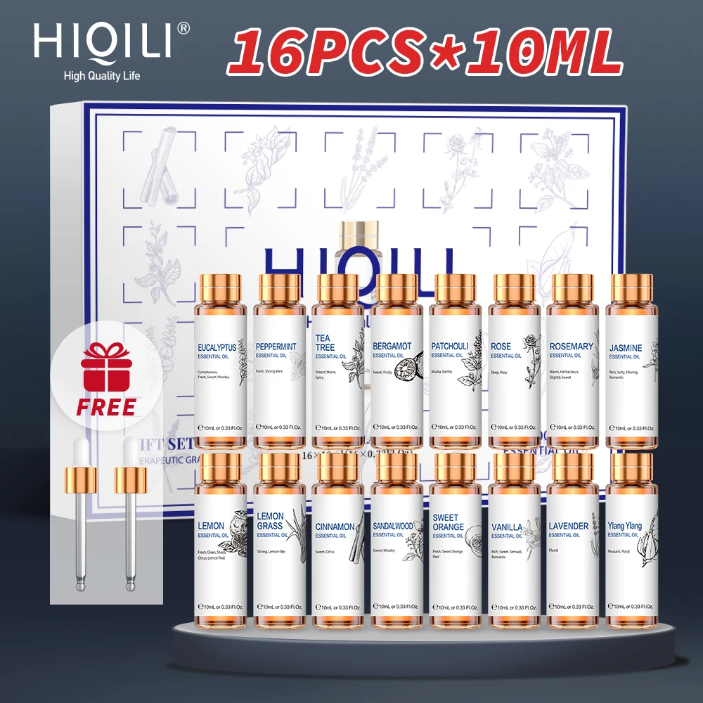 HIQILI 16 Bottle 10ML Essential Oils Set,100% Pure Nature fo