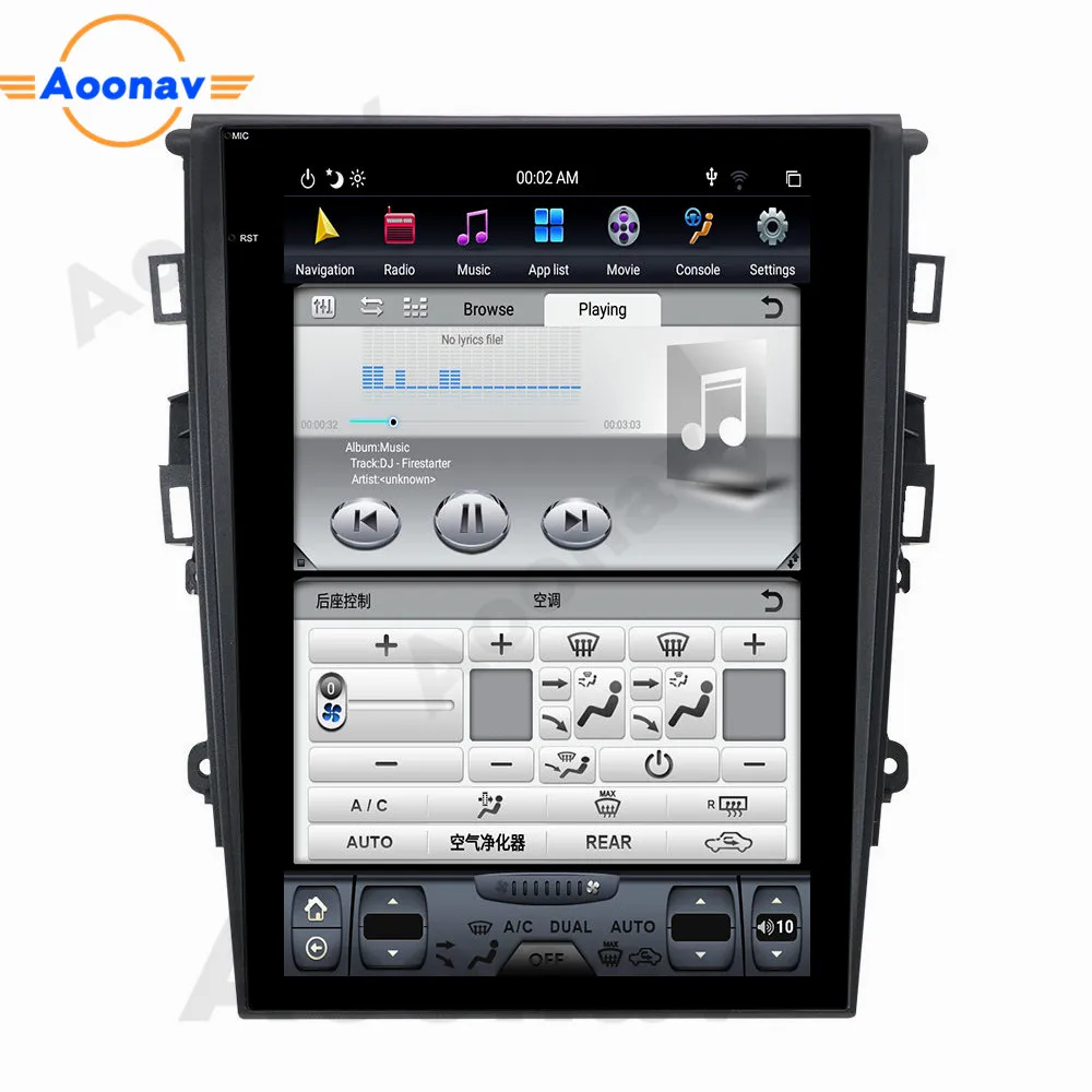 AOONAV автомобильный вертикальный экран для Ford Mondeo 2013 + AUTO A/C Автомобильный GPS Радио