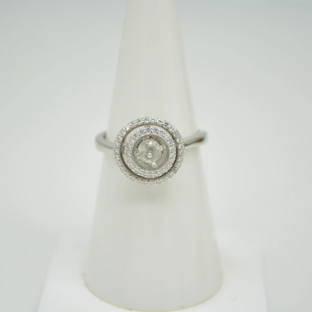 S925 Sterling Silver Korean Version Spinner Pearl Ring Fittings Female Ring Mountings for Diy Accessories Manufacturer Wholesale