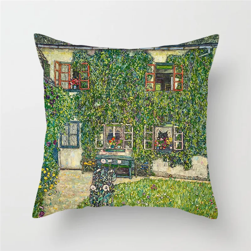 

Fuwatacchi Oil Paintings Throw Pillow Cover Famous Paintings Cushion Cover for Home Sofa Square Decorative Pillowcases 2019