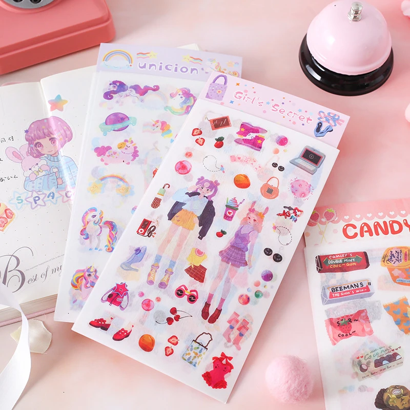 4 шт./лот креативный мультяшный кавайный бумажный стикер милый DIY Дневник фото