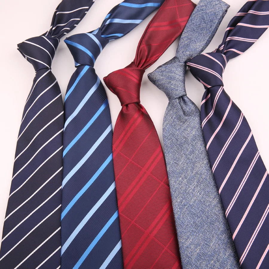 

8cm Artificial Wool Ties for Men Suit Slim Plaid Striped Neckties Mens Formal Dress Neck Tie for Wedding Women Cravats