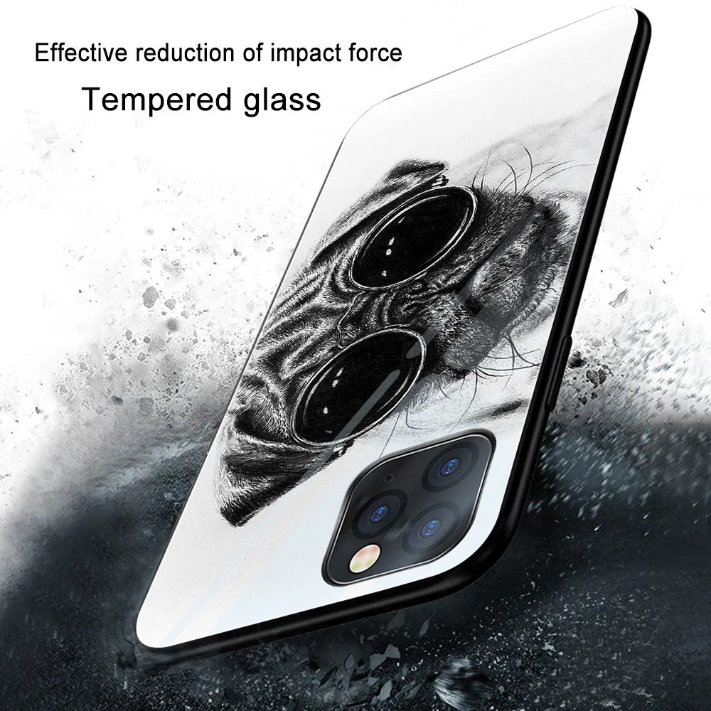 

Cartoon Dog Case For iPhone 11 12 Pro Max XS X XR 7 8 Plus mini Back Cover For iPhone SE 2020 Tempered glass Phone Cases Funda