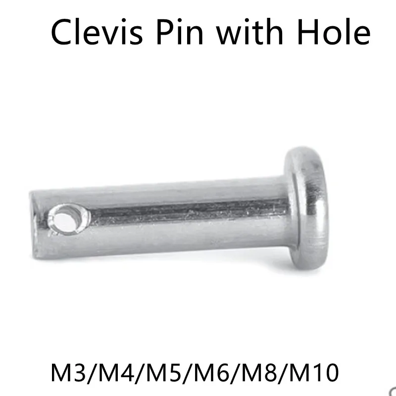 

2/5/10 Pcs M3 M4 M5 M6 M8 M10 Stainless Steel 304 Shaft Flat Head Pins with Hole Positioning Cylindrical Clevis Bolt