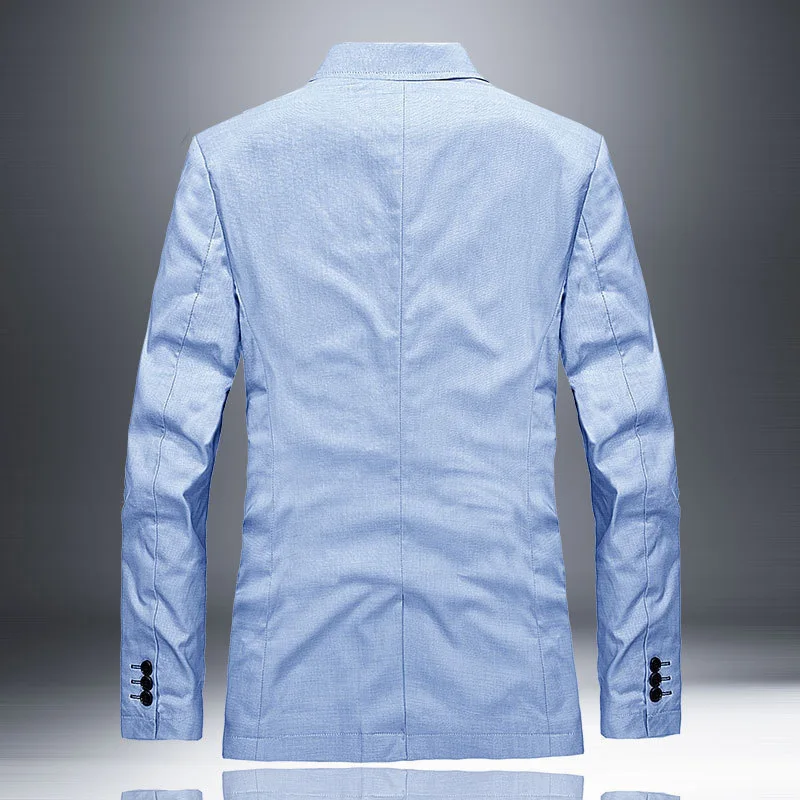 Весна 2020 мужская куртка Блейзер куртки пальто на одной пуговице хлопок