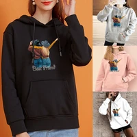womens fashion hoodie harajuku long sleeve loose pocket top friends print student casual sweatshirts casual sports pullover