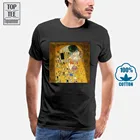 Белая футболка Gustav Klimt The Kiss No 1, топ, футболка для продажи, футболки из натурального хлопка