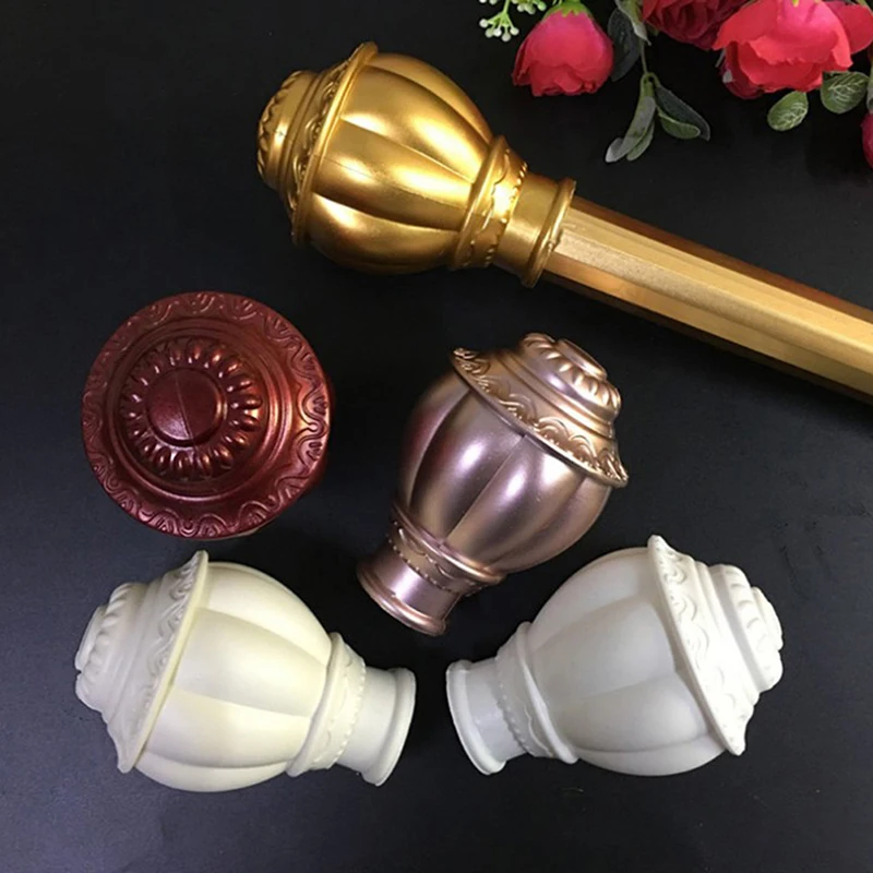 

10pcs Decorative Window Curtain Rod End Heads Home Curtain Rod Finials Decoration Accessories Supplies