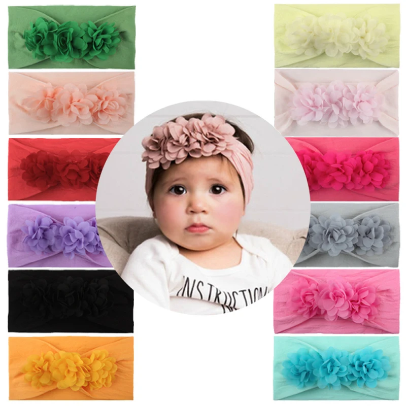 

Baby Headbands Turban Head Wrap Stretch Bow Soft Wide Nylon Hair Band Newborns Infants Toddlers Baby Gril Gift Kids Accessories