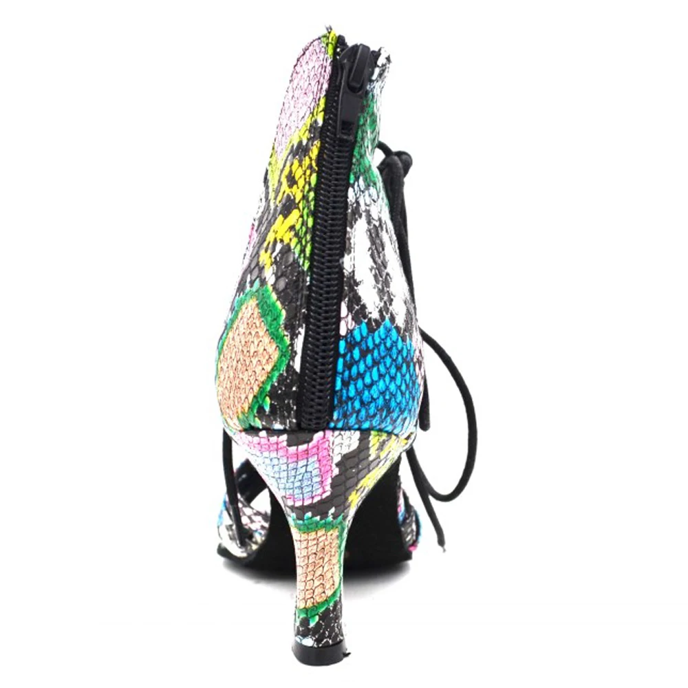 New Styles 2020 Evkoodance Women Shoes satin latin dance shoes 7cm flower pu Professional Latin Ballroom Dance Shoes