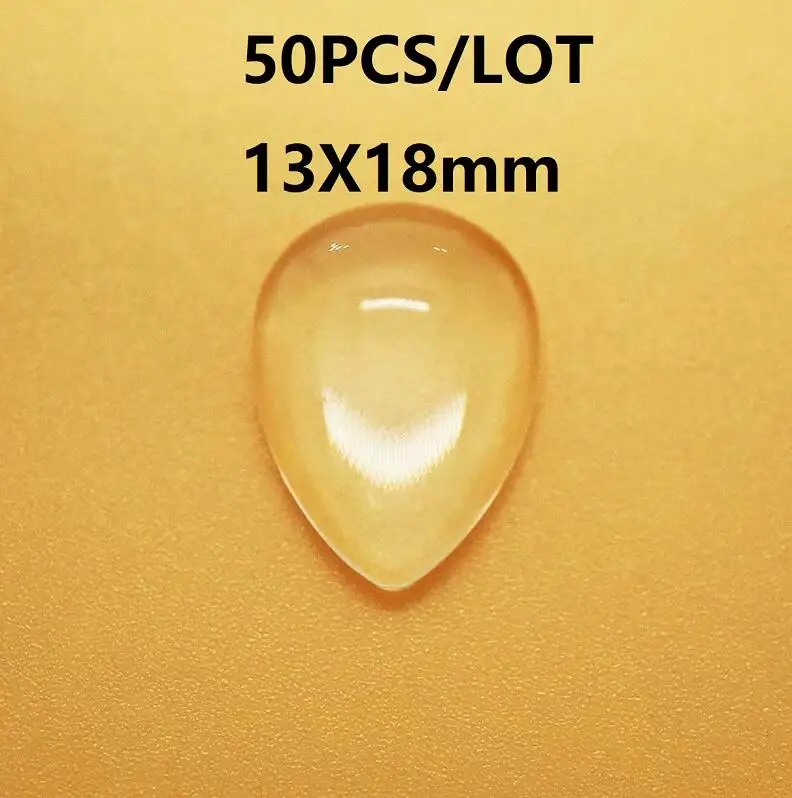 tears 50pcs 13x18mm Качественный комплект из двух предметов, 8/10/12/14/16/18/20/25 мм кабошоны круглые овальной формы сердца слезы прозрачный Стекло кабошон для DIY кулон для изготовления ювелирных изделий - Цвет: tears 50pcs 13x18mm