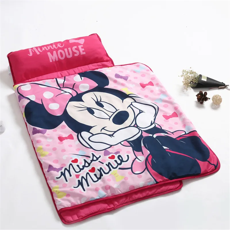 disney Mickey Minnie Polyester Cotton Cover Quilt Kindergarten Bag All-in-one Siesta Pad Portable Anti-kick Sleeping Bag