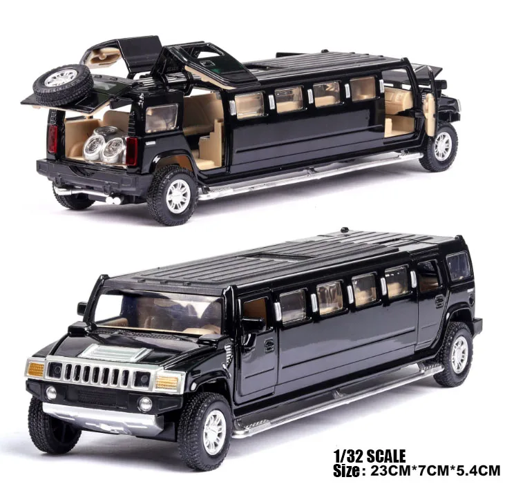 Высокая моделирования 1:32 сплава Hummer лимузин металл литья под давлением модель