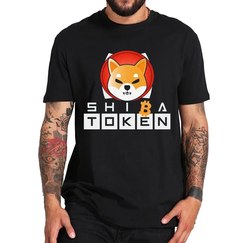 

Shiba Inu Token T-Shirt Crypto Coin Print Fashion Short Sleeve Summer Basic Casual 100% Cotton Men's Clothing EU Size