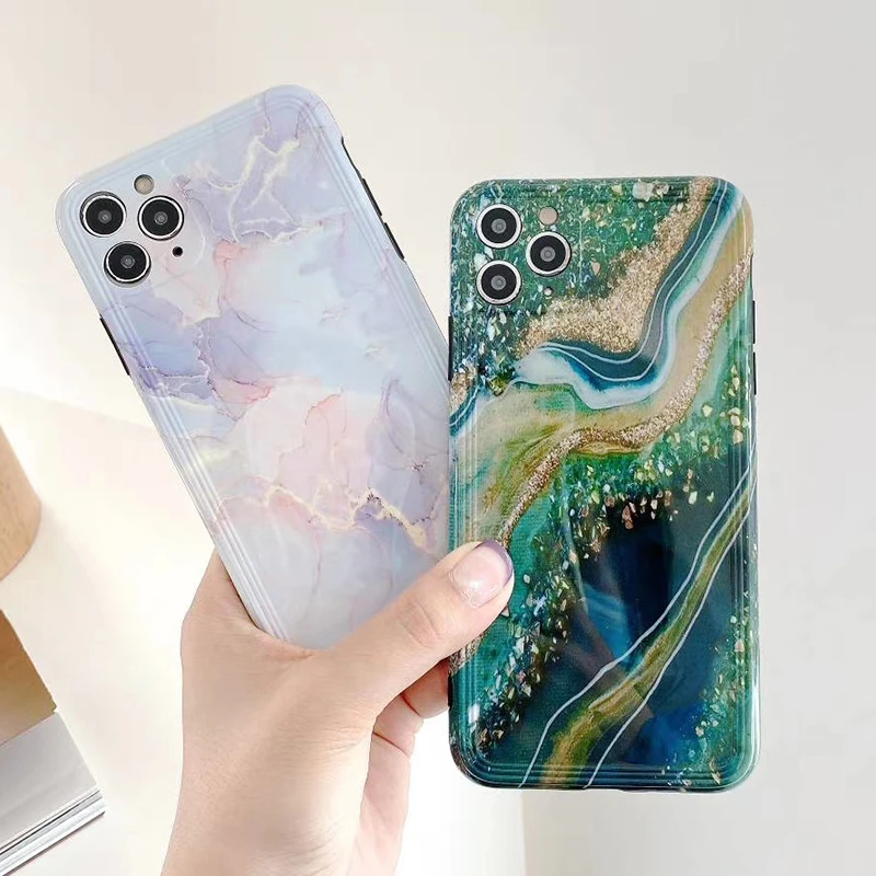 

Clear Silicone Soft TPU Case for IPhone 12 11 Pro Max XR XS Max 7 8 Plus X Soft Cute Vintage Marble Full Body Back Cover Coque